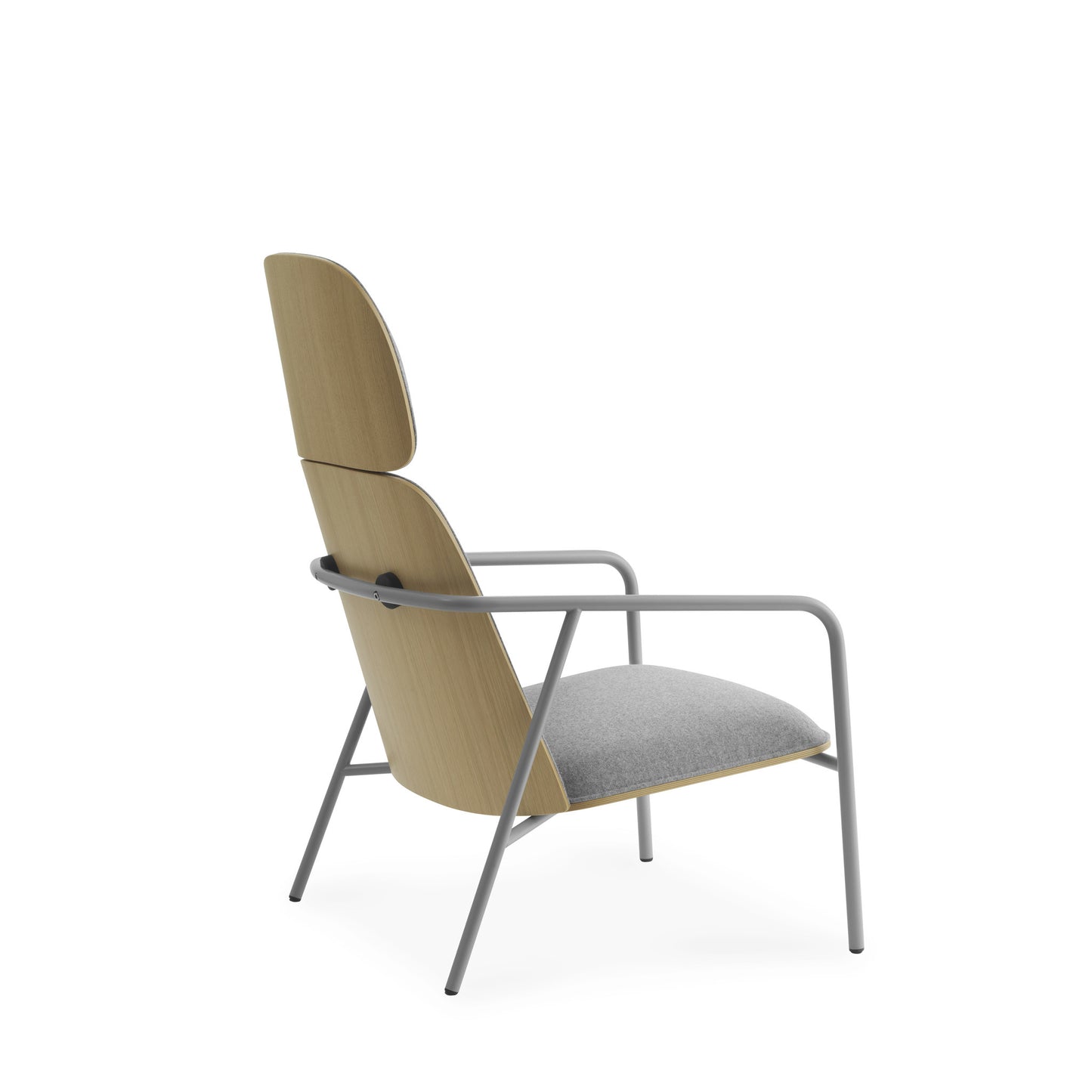 Pad Lounge Chair High Grey Steel