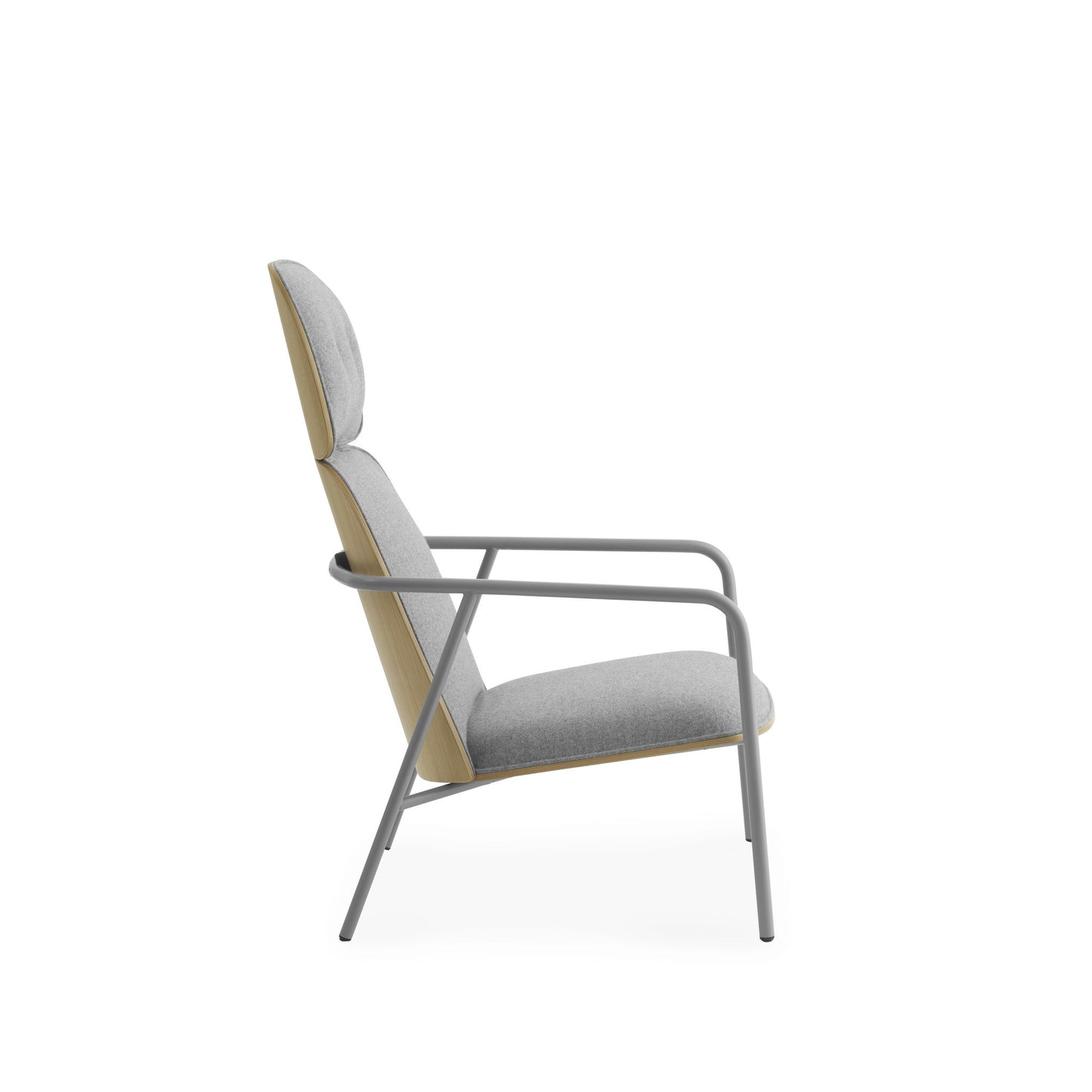 Pad Lounge Chair High Grey Steel