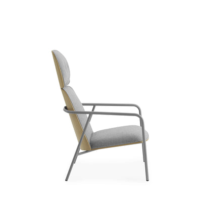 Pad Lounge Chair High Grey Steel