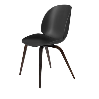 Beetle Dining Chair - Un-Upholstered, Wood Base, Smoked Oak Matte Lacquered