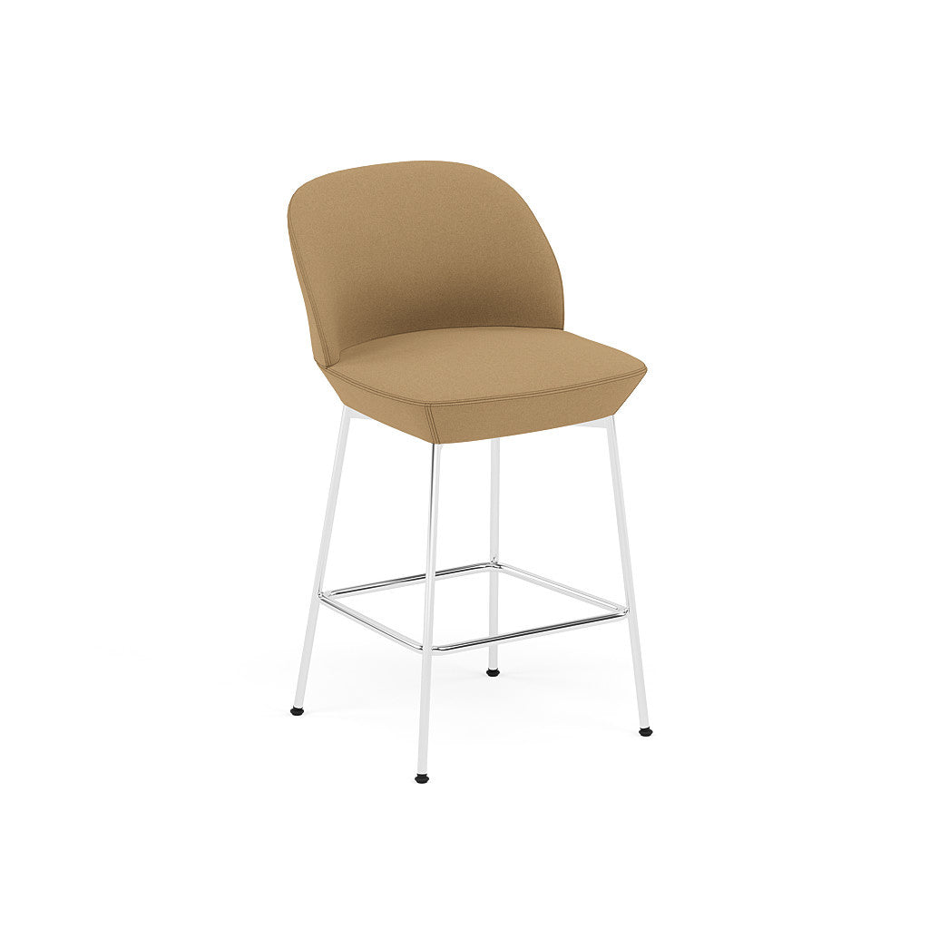 OSLO COUNTER STOOL UPHOLSTERED CHROME BASE / H: 65 CM / 25.6"