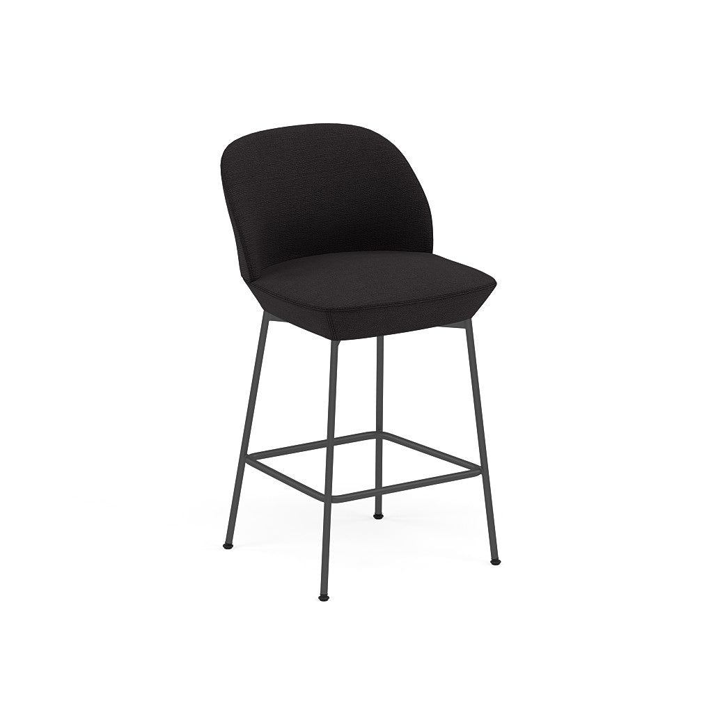 OSLO COUNTER STOOL UPHOLSTERED BLACK BASE / H: 65 CM / 25.6"