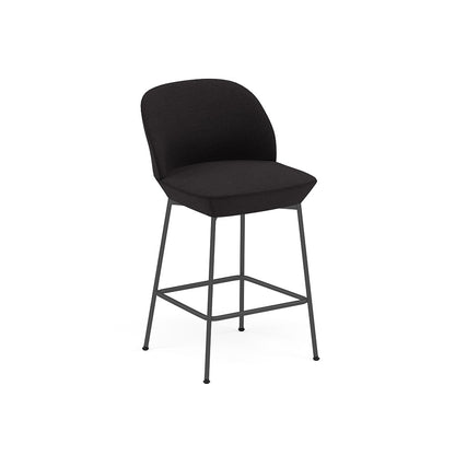 OSLO COUNTER STOOL UPHOLSTERED BLACK BASE / H: 65 CM / 25.6"