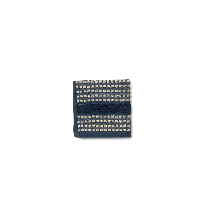 Check Towels, Dark Blue/Sand