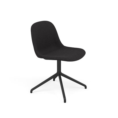 Fiber Side Chair / Black Swivel Base without Return, Upholstered