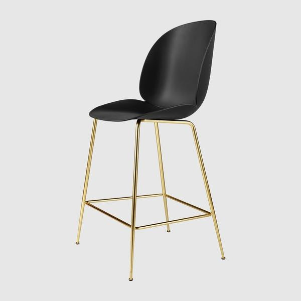 Beetle Counter Chair - Un-Upholstered, 65, Conic base, Antique Brass Base