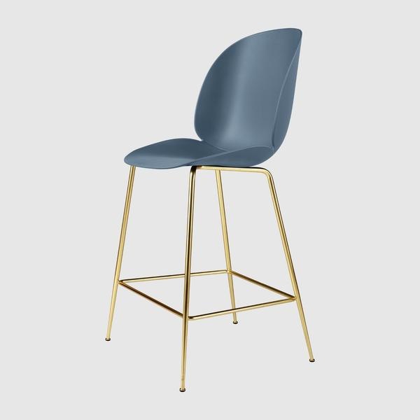 Beetle Counter Chair - Un-Upholstered, 65, Conic base, Antique Brass Base