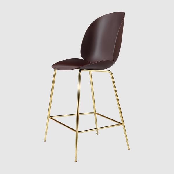 Beetle Counter Chair - Un-Upholstered, 65, Conic base, Antique Brass Base