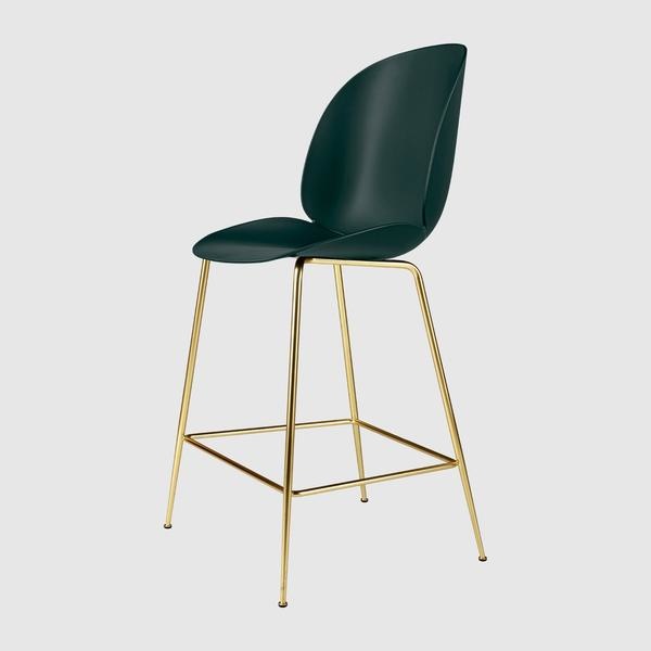 Beetle Counter Chair - Un-Upholstered, 65, Conic base, Antique Brass Base
