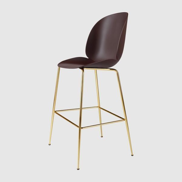 Beetle Bar Chair - Un-Upholstered, 75, Conic base, Antique Brass Base