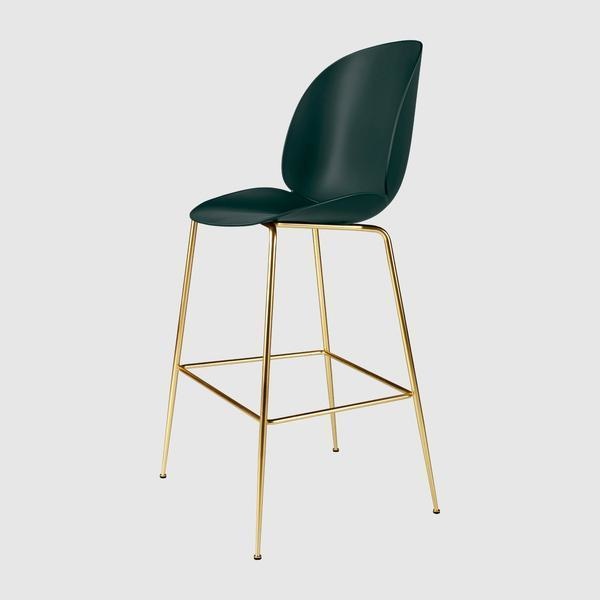 Beetle Bar Chair - Un-Upholstered, 75, Conic base, Antique Brass Base