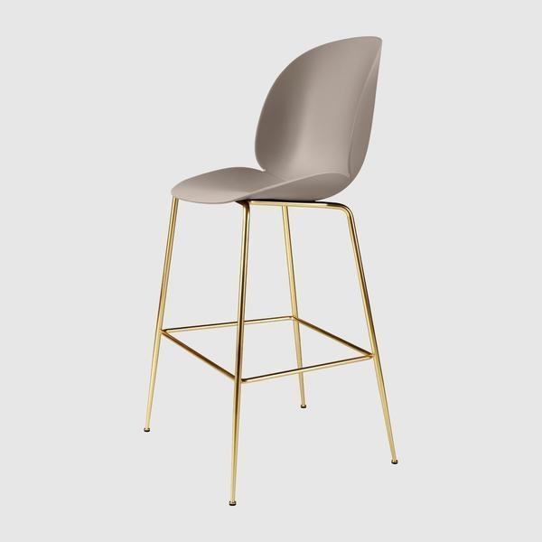 Beetle Bar Chair - Un-Upholstered, 75, Conic base, Antique Brass Base