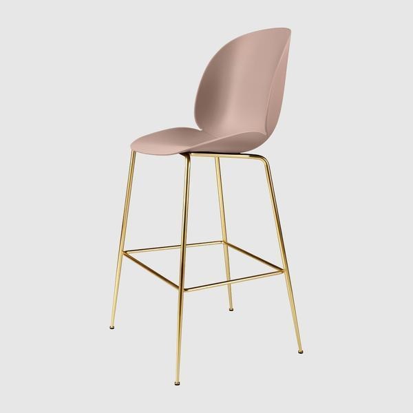 Beetle Bar Chair - Un-Upholstered, 75, Conic base, Antique Brass Base