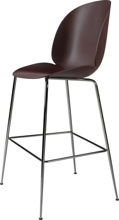 Beetle Bar Chair - Un-Upholstered, 75, Conic base, Black Chrome Base