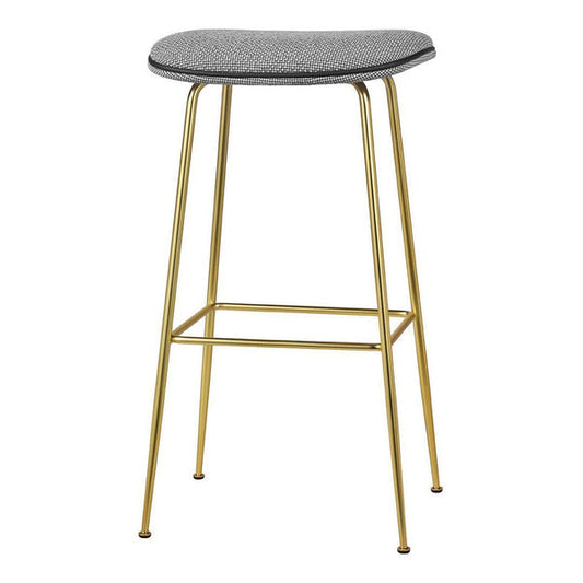 Beetle Bar Stool - Fully Upholstered, 75, Conic base, Brass Semi Matt