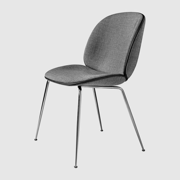 Beetle Dining Chair - Fully Upholstered, Conic Base, Chrome Base