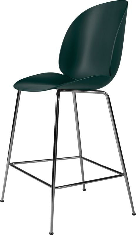 Beetle Counter Chair - Un-Upholstered, 65, Conic base, Black Chrome Base