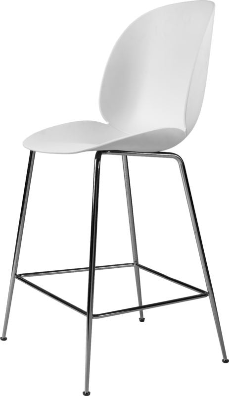 Beetle Counter Chair - Un-Upholstered, 65, Conic base, Black Chrome Base