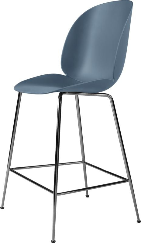 Beetle Counter Chair - Un-Upholstered, 65, Conic base, Black Chrome Base