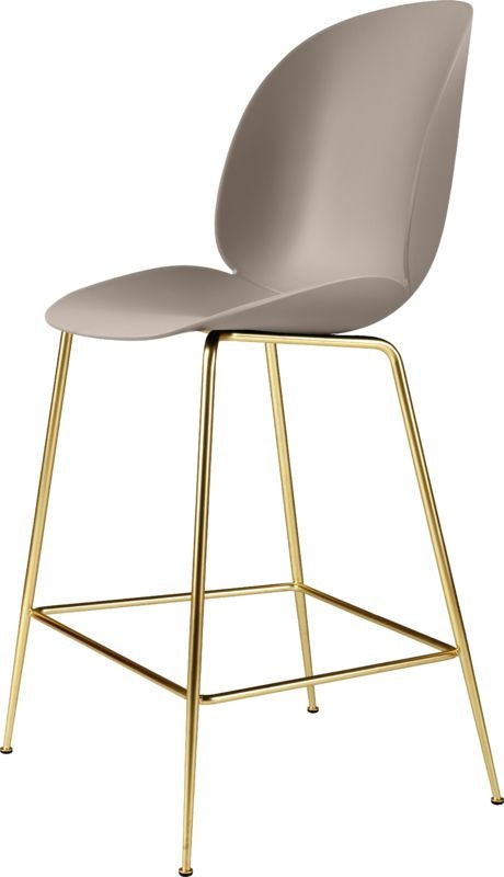 Beetle Counter Chair - Un-Upholstered, 65, Conic base, Brass Semi Matte Base