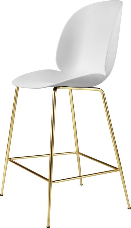 Beetle Counter Chair - Un-Upholstered, 65, Conic base, Brass Semi Matte Base