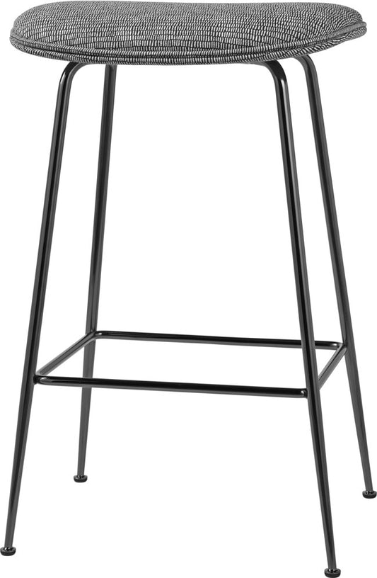 Beetle Bar Stool - Fully Upholstered, 75, Conic base, Black Matte