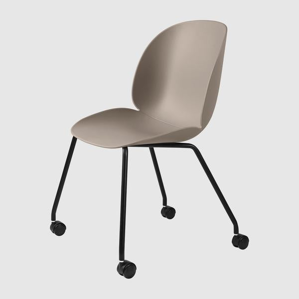 Beetle Meeting Chair - Un-Upholstered, 4 legs w. castors