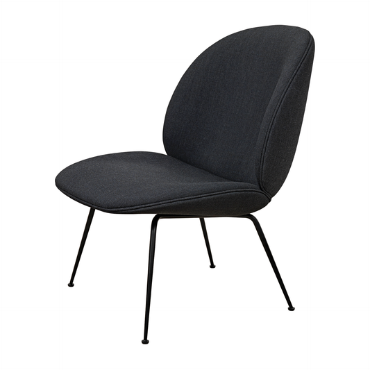 Beetle Lounge Chair - Fully Upholstered, Conic base, Black Matte
