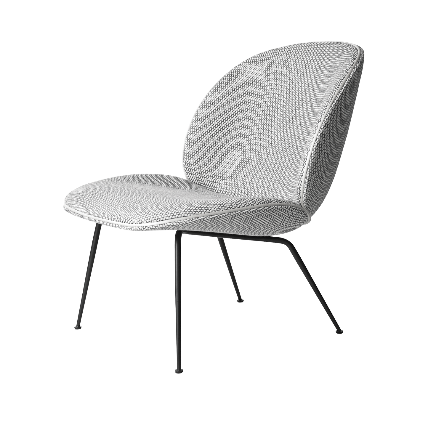 Beetle Lounge Chair - Fully Upholstered, Conic base, Black Matte