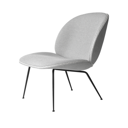 Beetle Lounge Chair - Fully Upholstered, Conic base, Black Matte