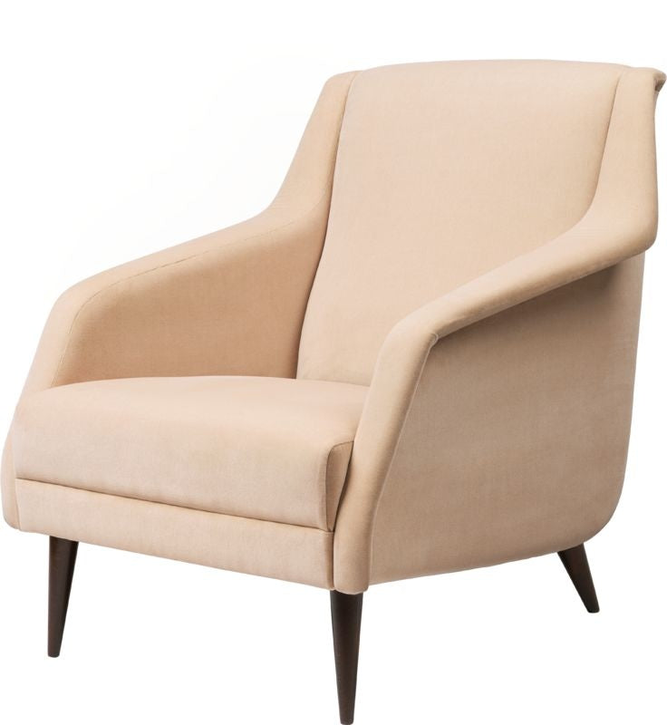 CDC.1 Lounge Chair - Fully Upholstered, Wood base, Brown Stained Birch