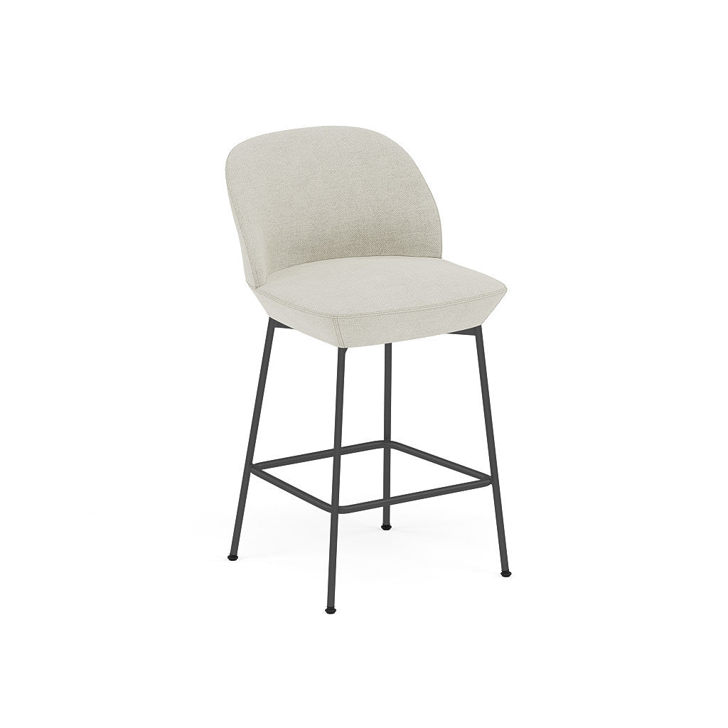 OSLO COUNTER STOOL UPHOLSTERED BLACK BASE / H: 65 CM / 25.6"