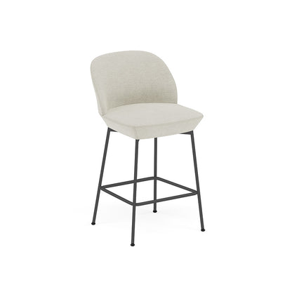 OSLO COUNTER STOOL UPHOLSTERED BLACK BASE / H: 65 CM / 25.6"
