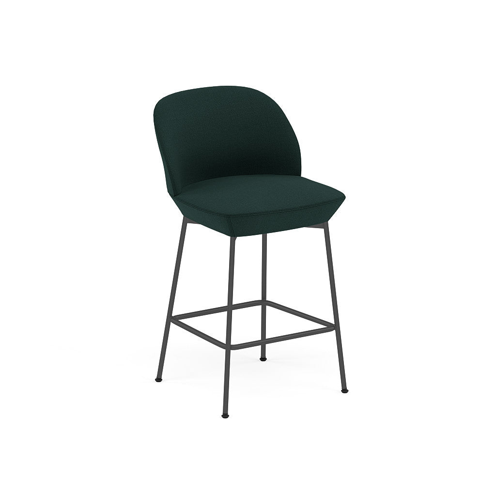 OSLO COUNTER STOOL UPHOLSTERED BLACK BASE / H: 65 CM / 25.6"