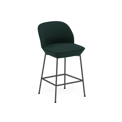 OSLO COUNTER STOOL UPHOLSTERED BLACK BASE / H: 65 CM / 25.6"