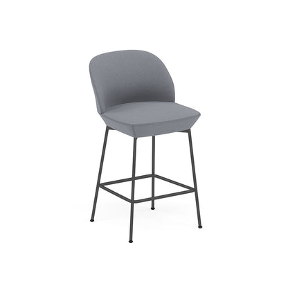 OSLO COUNTER STOOL UPHOLSTERED BLACK BASE / H: 65 CM / 25.6"
