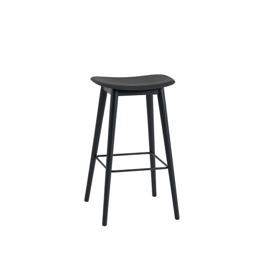 Fiber Bar Stool / Wood Base H: 75cm / 29.5in