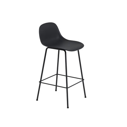 FIBER COUNTER STOOL W. BACKREST / TUBE BASE H: 65 CM / 25.6"