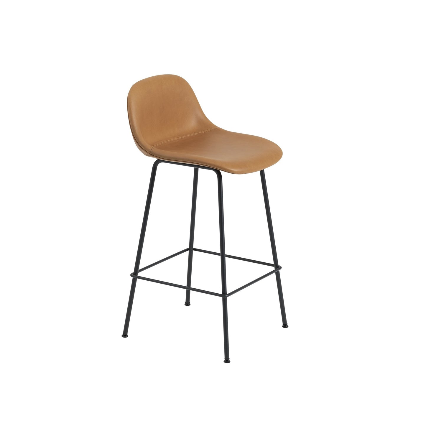 FIBER COUNTER STOOL W. BACKREST / TUBE BASE H: 65 CM / 25.6"
