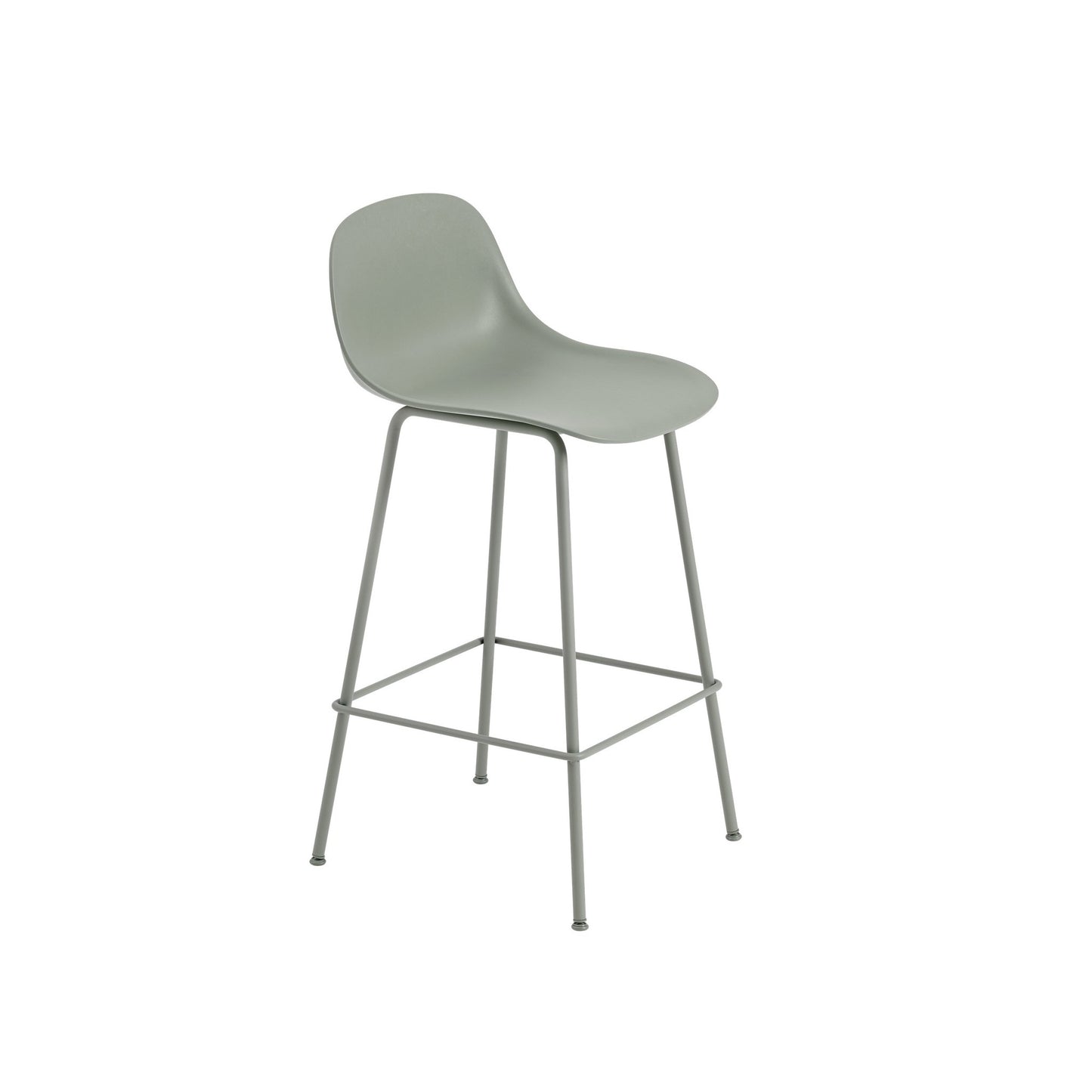 Fiber Bar Stool with Backrest, Tube Base: 75cm / 29.5in