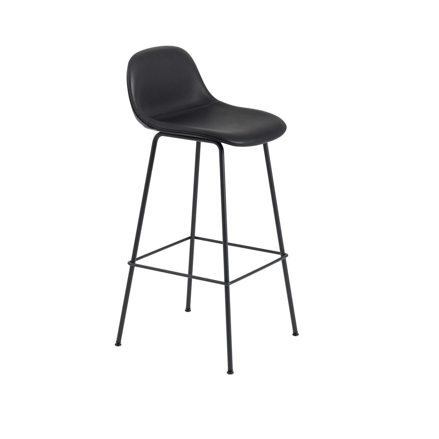 Fiber Bar Stool with Backrest, Tube Base: 75cm / 29.5in