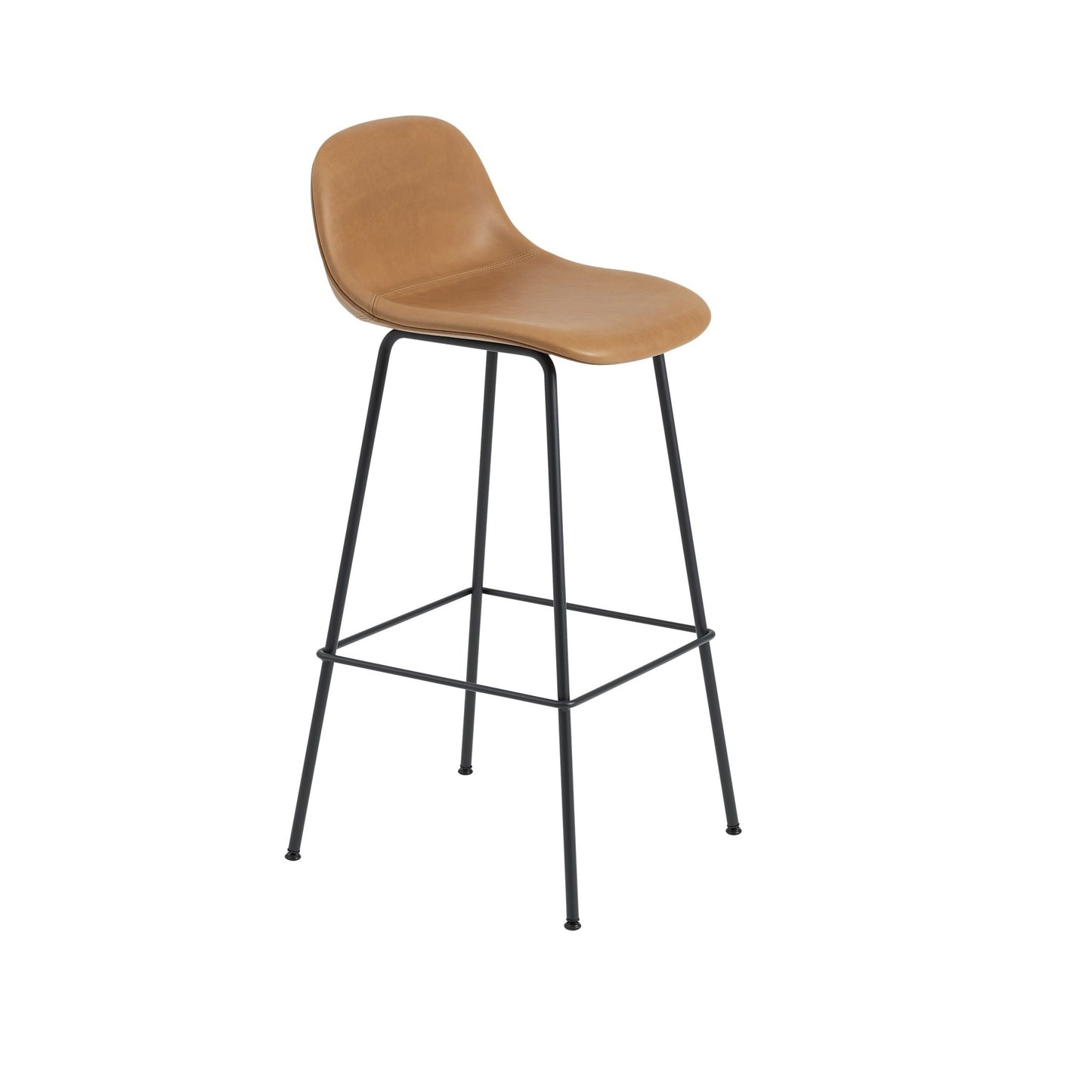 Fiber Bar Stool with Backrest, Tube Base: 75cm / 29.5in