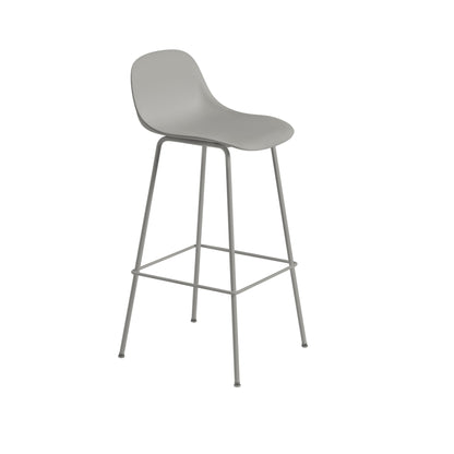 Fiber Bar Stool with Backrest, Tube Base: 75cm / 29.5in