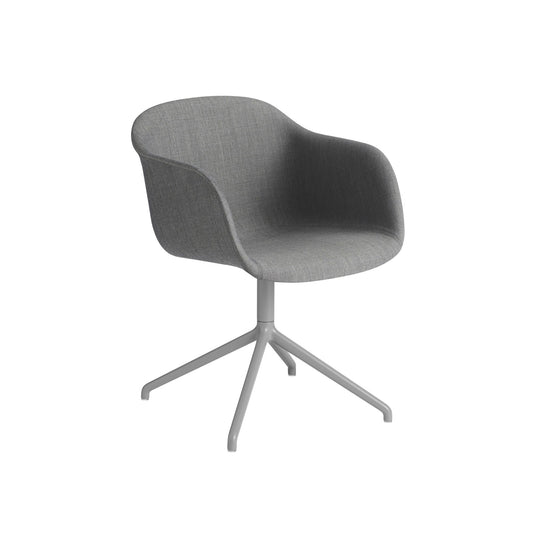 Fiber Armchair / Black Swivel Base without Return, Upholstered