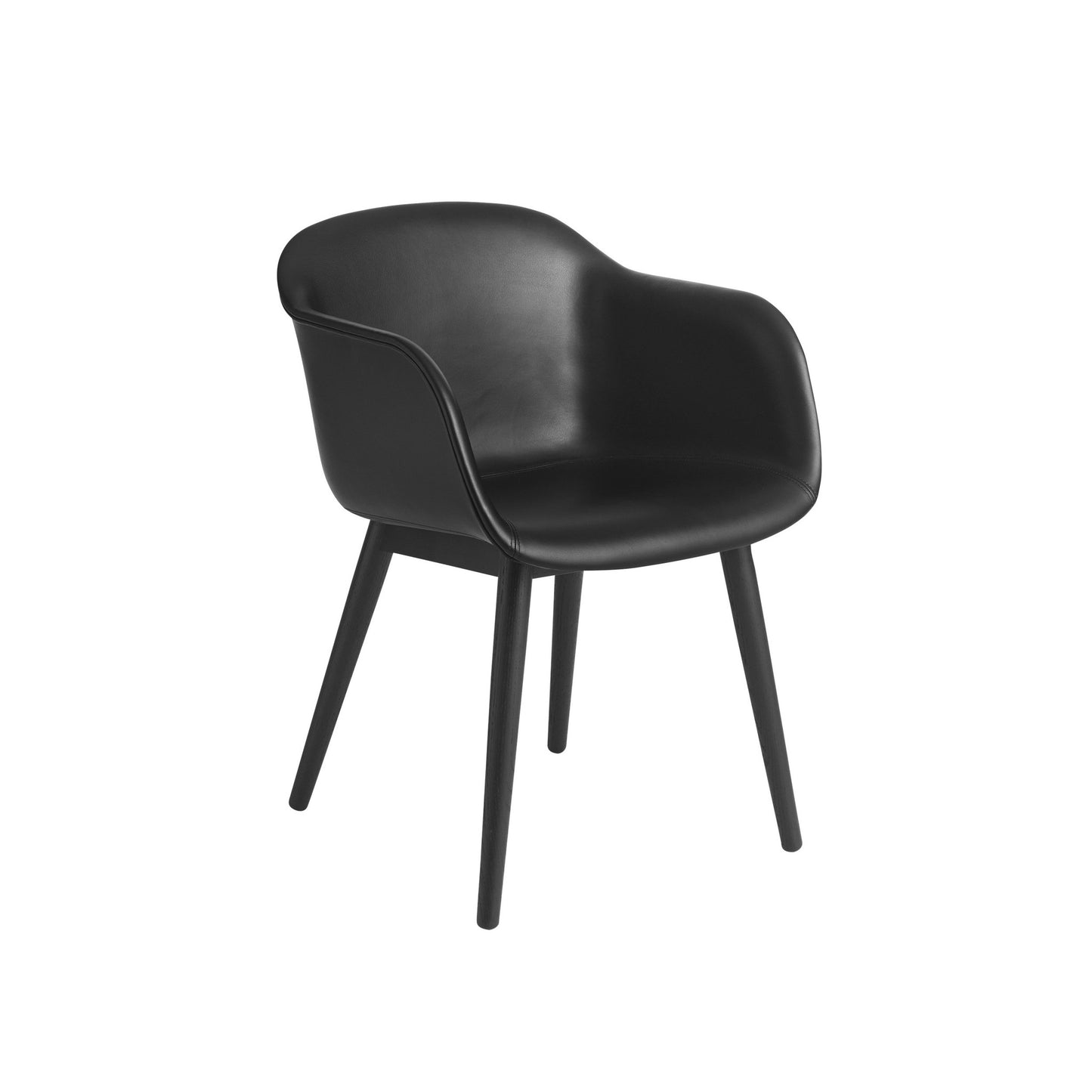 Fiber Armchair / Wood Base, Upholstered