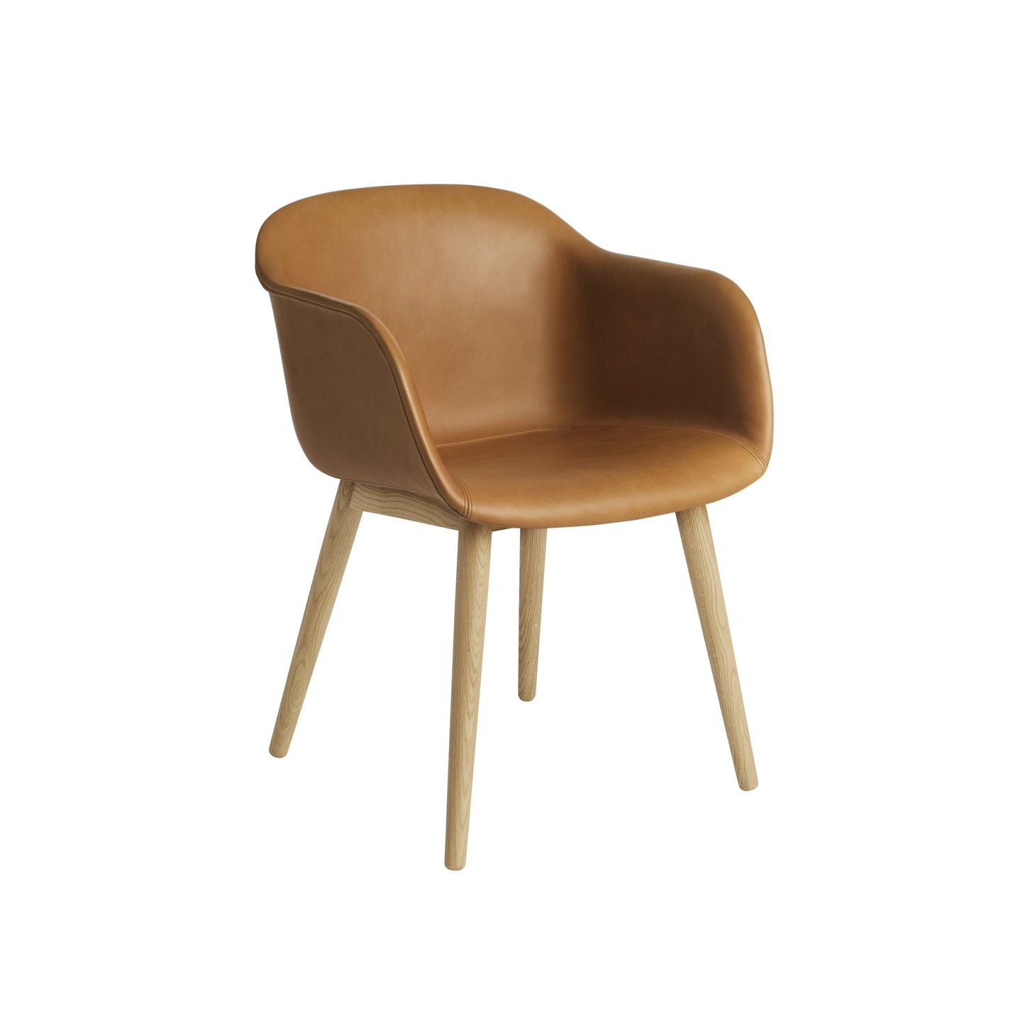 Fiber Armchair / Wood Base, Upholstered