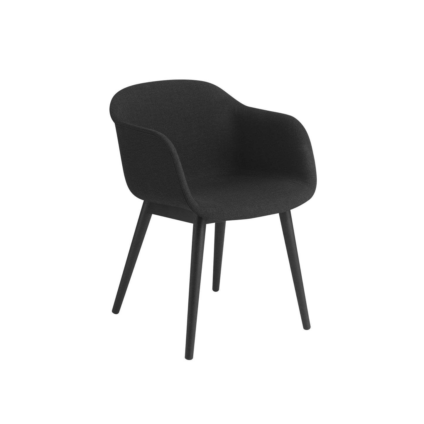 Fiber Armchair / Wood Base, Upholstered
