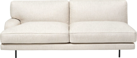 Flaneur Module - Fully Upholstered, 2-seater with left armrest, Black Matte Base