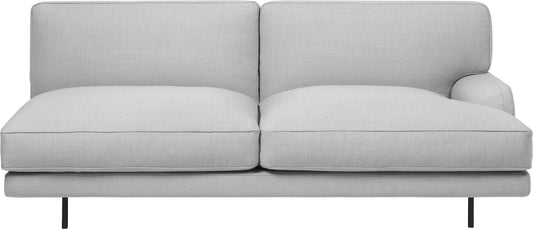 Flaneur Module - Fully Upholstered, 2-seater with right armrest, Black Matte Base