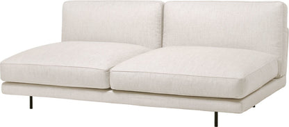 Flaneur Module - Fully Upholstered, 2-seater without armrests, Black Matte Base